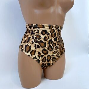 Leopard Print High-Waisted Bikini Bottom